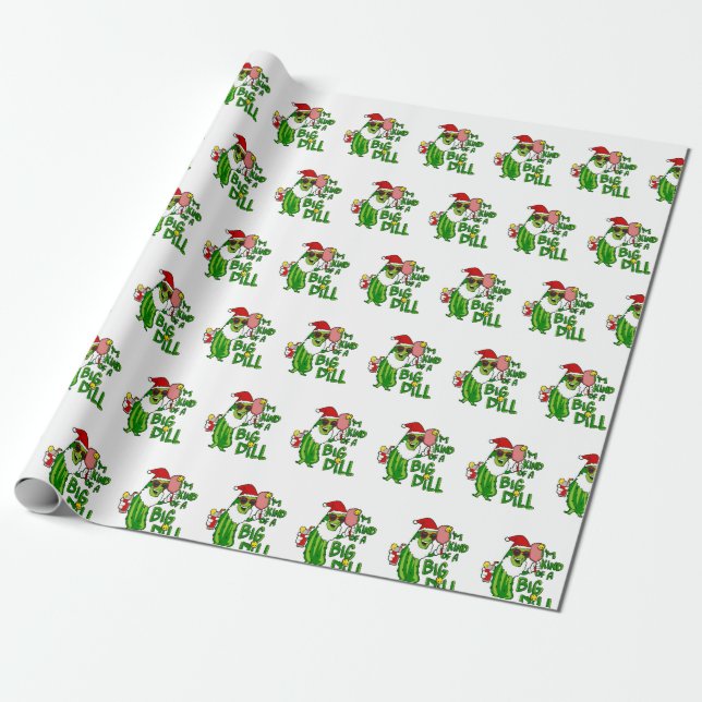 Papier Cadeau Pickleball Père Noël Big Dill (Déroulé)