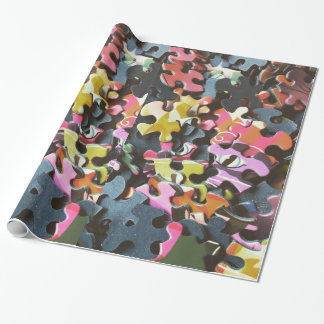 Papier Cadeau Pièces de puzzle Papier d'enveloppement d'annivers