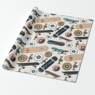 Papier Cadeau Pièces de Skateboard