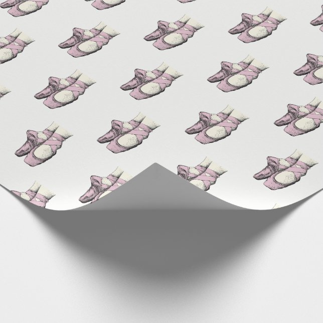 Papier Cadeau Pieds de Ballerina à la pointe #3 Lt Rose (Coin)