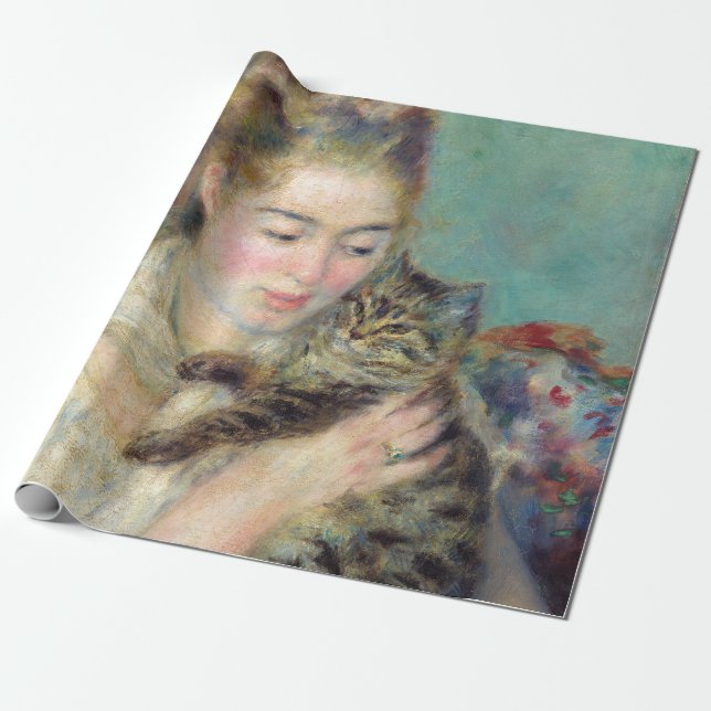 Papier Cadeau Pierre-Auguste Renoir - Femme avec chat (Déroulé)