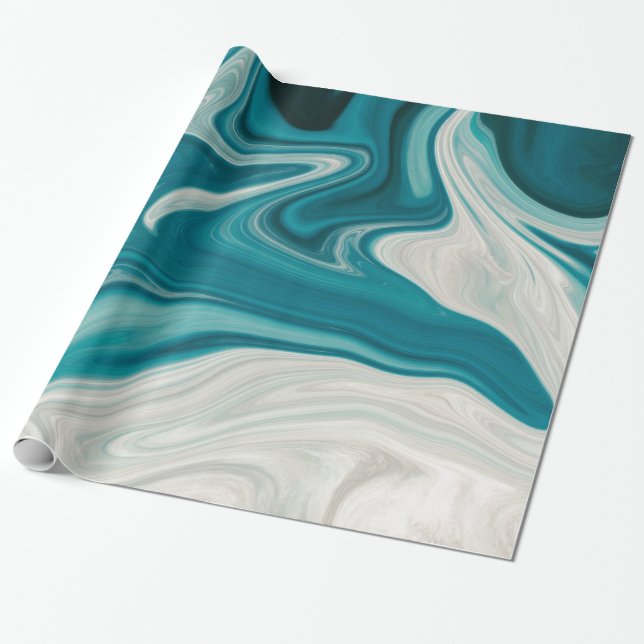 Papier Cadeau Pierre de marbre bleu et gris (Déroulé)