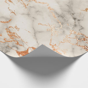 Papier Cadeau Pierre de marbre gris argenté Abstrait Rose