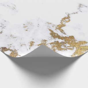 Papier Cadeau Pierre de marbre grise de luxe VIP de Carrare d'or