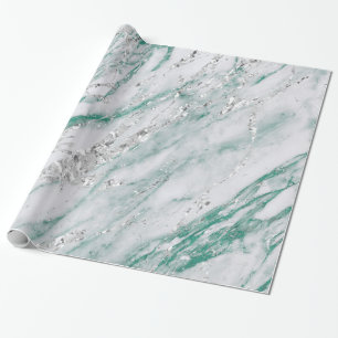 Papier Cadeau Pierre verte turquoise de marbre VIP de gris