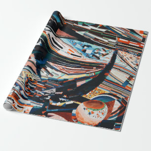 Papier Cadeau Pile de bateau en bois marron et bleu