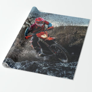 Papier Cadeau Pilote de vélo droit jetez l'oreiller