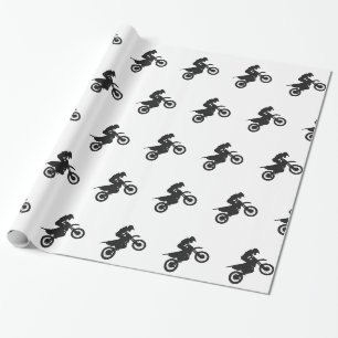 Papier Cadeau Pilote Motocross - Choisir la couleur arrière - p