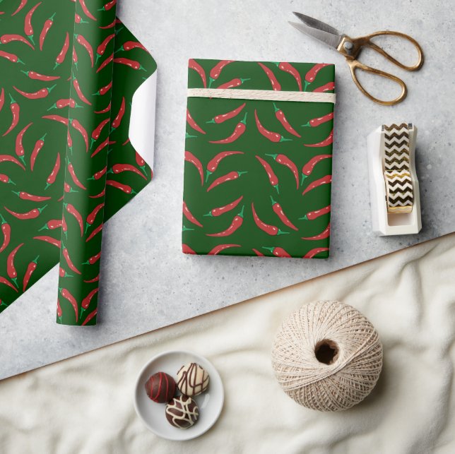Papier Cadeau piment ~ motif thermique (Artisanat)