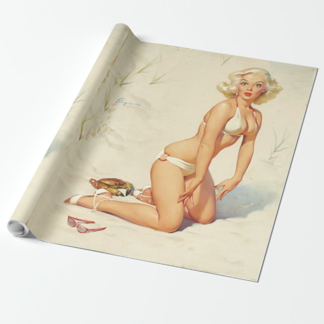Papier Cadeau Pin classique de cru des années 1950 vers le haut (Déroulé)