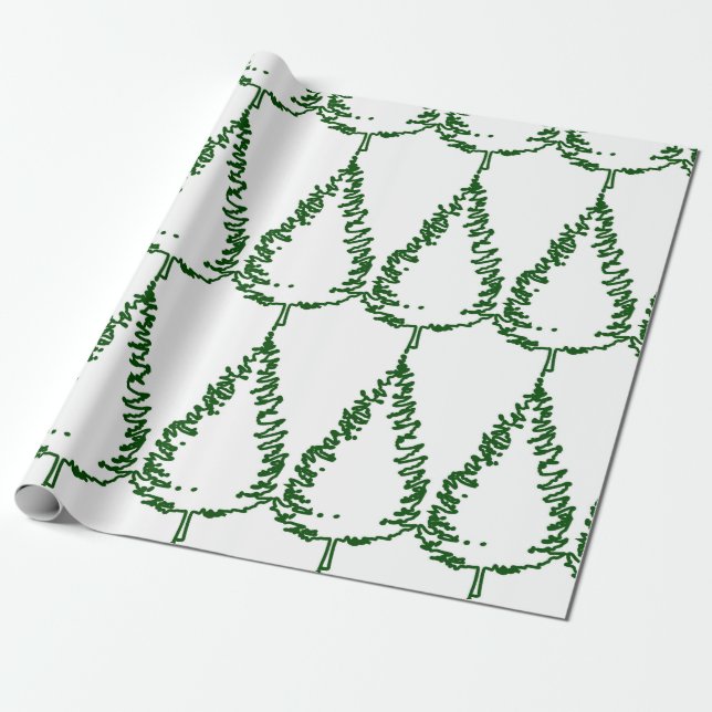 Papier Cadeau Pin de Noël chic à motifs (Déroulé)