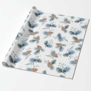 Papier Cadeau Pin d'hiver et Evergreens