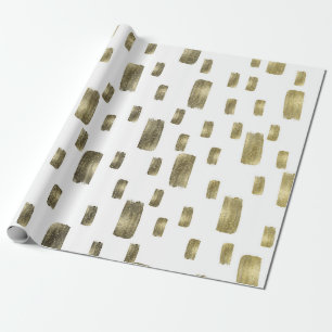 Papier Cadeau Pinceau moderne doré cuivre bronze scintillant