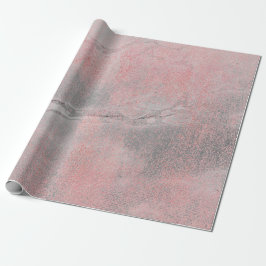 Papier Cadeau Pinceaux en pierre de marbre Abstrait gris rose