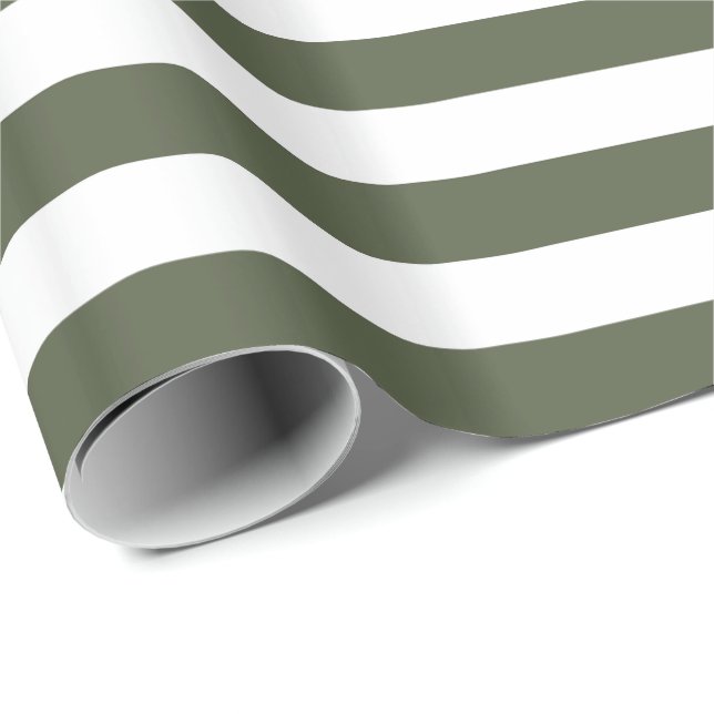 Papier Cadeau Pine Cypress Grille verte/blanche (Coin rond)