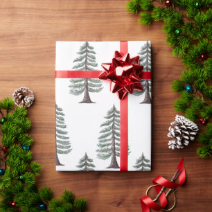 Papier Cadeau Pine d'hiver moderne Arbre vert de Noël