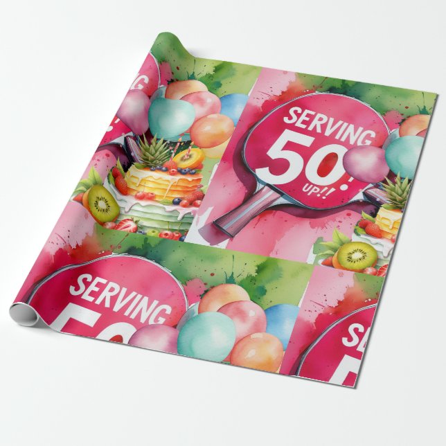 Papier Cadeau Ping Pong 50e anniversaire (Déroulé)