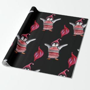 Papier Cadeau Pingouin avec papier d'enveloppement Casquette