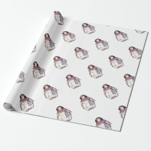 Papier Cadeau Pingouin de bébé dans l'écharpe