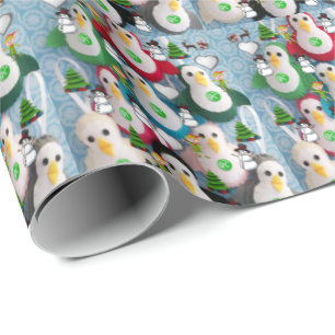 Papier Cadeau Pingouin en papier d'enveloppement de Noël