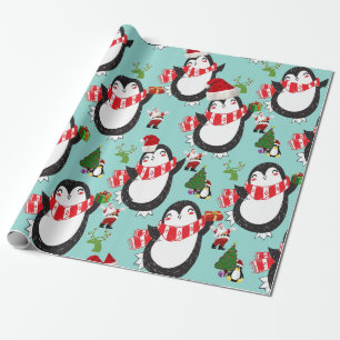 Papier Cadeau Pingouin en papier d'enveloppement de Noël