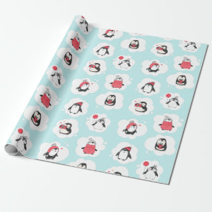 Papier Cadeau Pingouin Vacances d'hiver