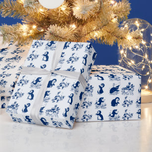 Papier Cadeau Pingouins, baleines et dauphins