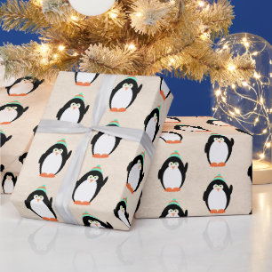 Papier Cadeau Pingouins de Noël