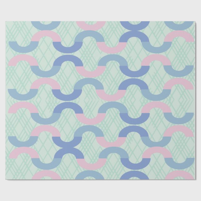 Papier Cadeau Pink and Blue Circle  (Plat)