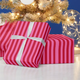 Papier Cadeau Pink and Red Peppermint Stripes