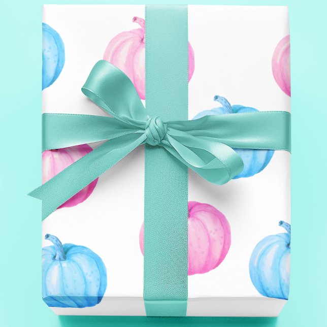 Papier Cadeau Pink Blue Citrouille Thanksgiving Genre Reveight P (Créateur téléchargé)