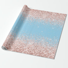 Papier Cadeau Pink Blue Ombre Parties scintillant Baby Gender Re