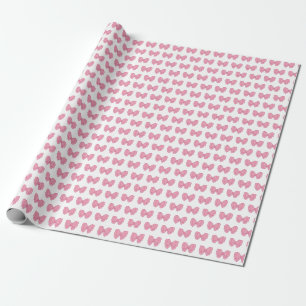 Papier Cadeau pink bows girly gift wrapping paper