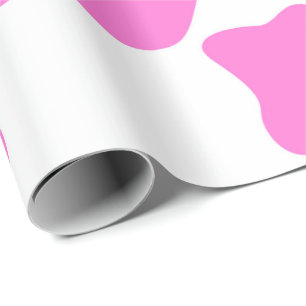 Papier Cadeau Pink cow spots pattern, animal fur print in pastel