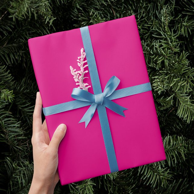Papier Cadeau Pink Gift Wrap , Designer Gift Wrap,  Bright Solid (Créateur téléchargé)