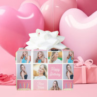 Pink Happy Birthday Girl Photo Collage Ado mignon