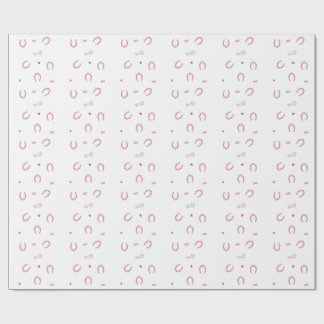 Papier Cadeau Pink Horse Girl Horseshoe Pattern Gift