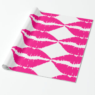 PAPIER CADEAU PINK KISS LIPS NOËL LIVRE D'ENVELOPPEMENT DE NOËL