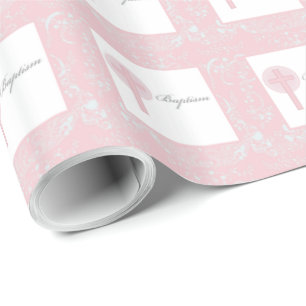Papier Cadeau Pink Lace Girl Baptême