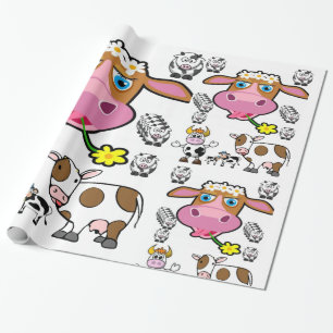 Papier Cadeau Pink Laughing vache enveloppant papier anniversair