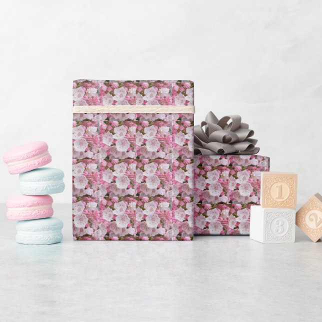 Papier Cadeau Pink Mountain Laurel Motif Floral (Baby Shower)