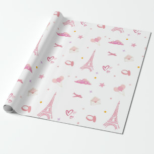 Papier Cadeau Pink Paris Anniversaire Cadeau Papier Eiffel
