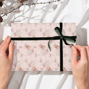 Papier Cadeau Pink Pastel Bow Pain d'épices Arbre de Noël