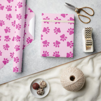 Papier Cadeau Pink Puppy Party Cadeau, Enfants & Animaux Anniver