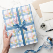 Pink Simple Gingham Check Christmas