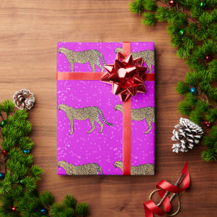 Papier Cadeau Pink Sparkles Cheetah