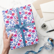 Pink Spring Flowers Watercolor Floral Pattern