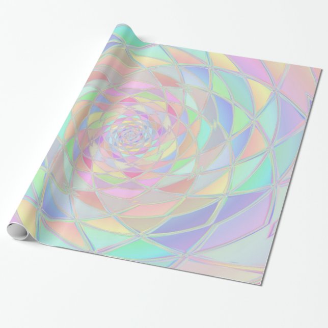Papier Cadeau Pink Stained Glass Window Pastels (Déroulé)
