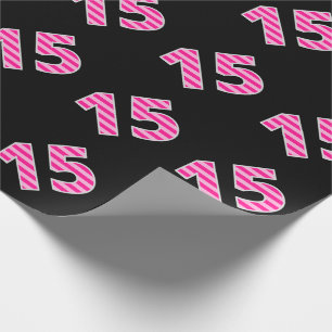 Papier Cadeau Pink Stripes 15 N° d'événement (Anniversaire, Anni