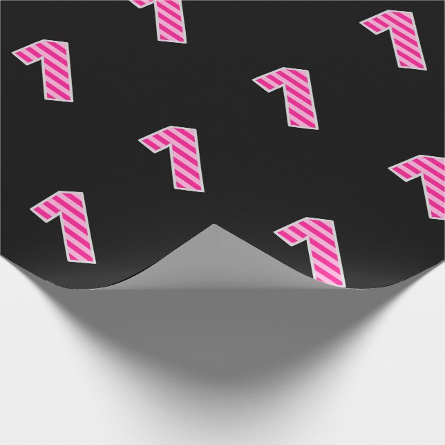 Papier Cadeau Pink Stripes 1 Numéro d'événement (Anniversaire, A (Coin)